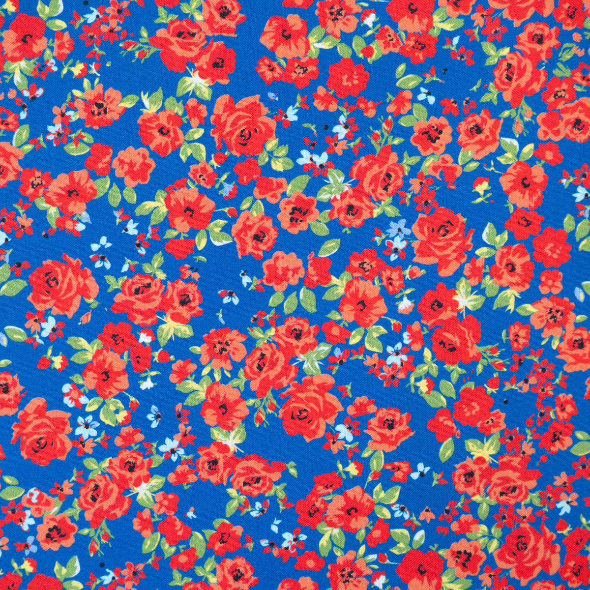 ikat-e-happy-flowers-coupon-popeline-coton-bleu-roi-fleurs image 2