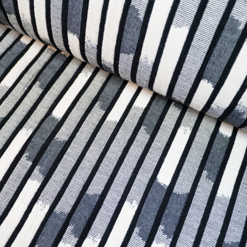 ikat-e-tissus-jacquard-r-versible-noir-denim-au-m-tre image 1