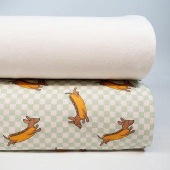 ikatee-chien-saucisse-tissu-french-terry-bio-vert-d-eau image 8