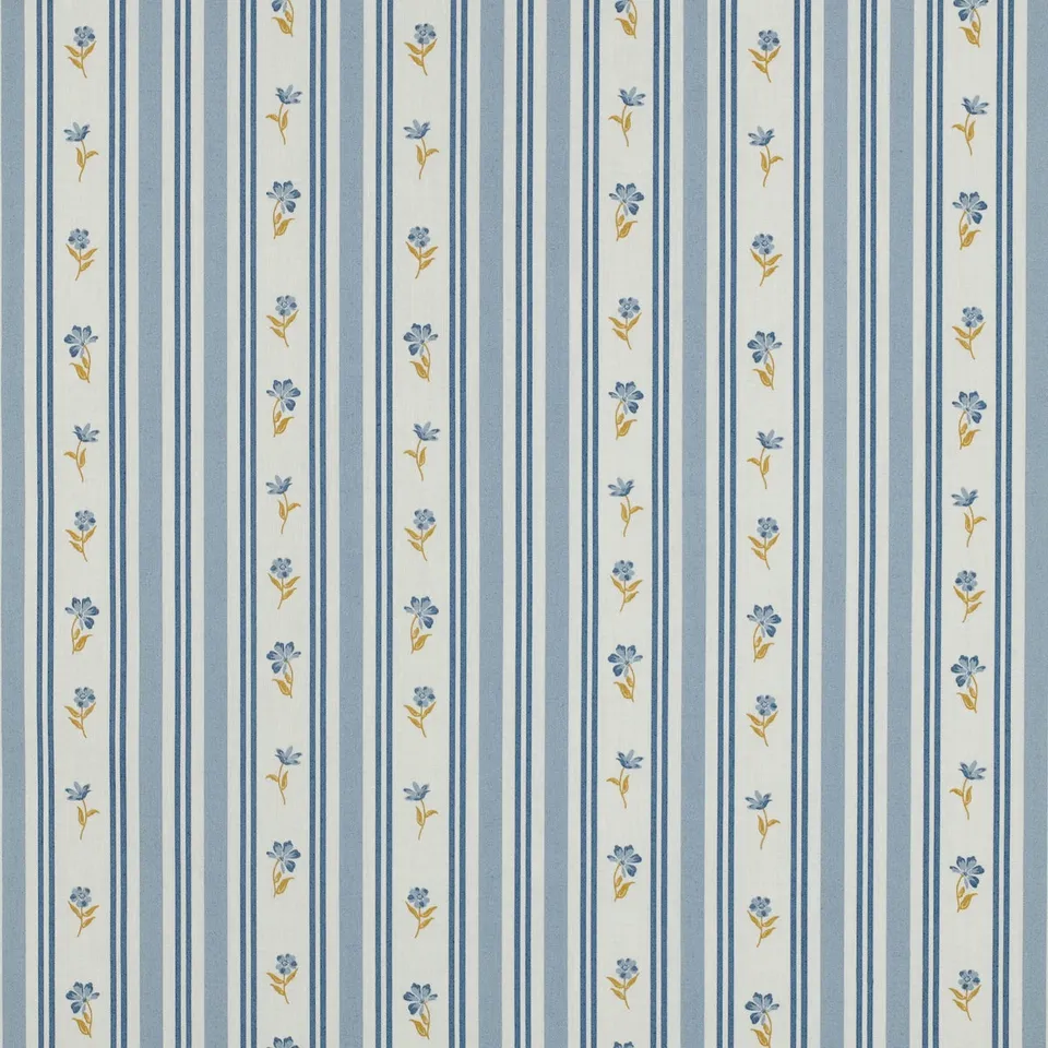 ikat-e-tissus-popeline-tissu-elisabeth-garden-bleu image 1