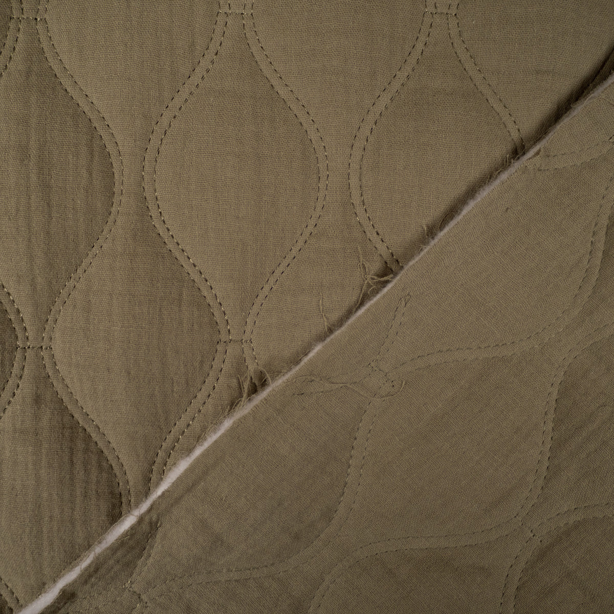 ikat-e-tissus-double-gaze-matelass-e-kaki-uni image 7