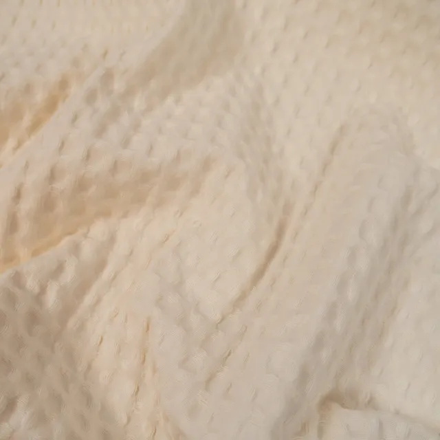 ikat-e-tissus-nid-d-abeille-grands-carreaux-cru-coton image 1