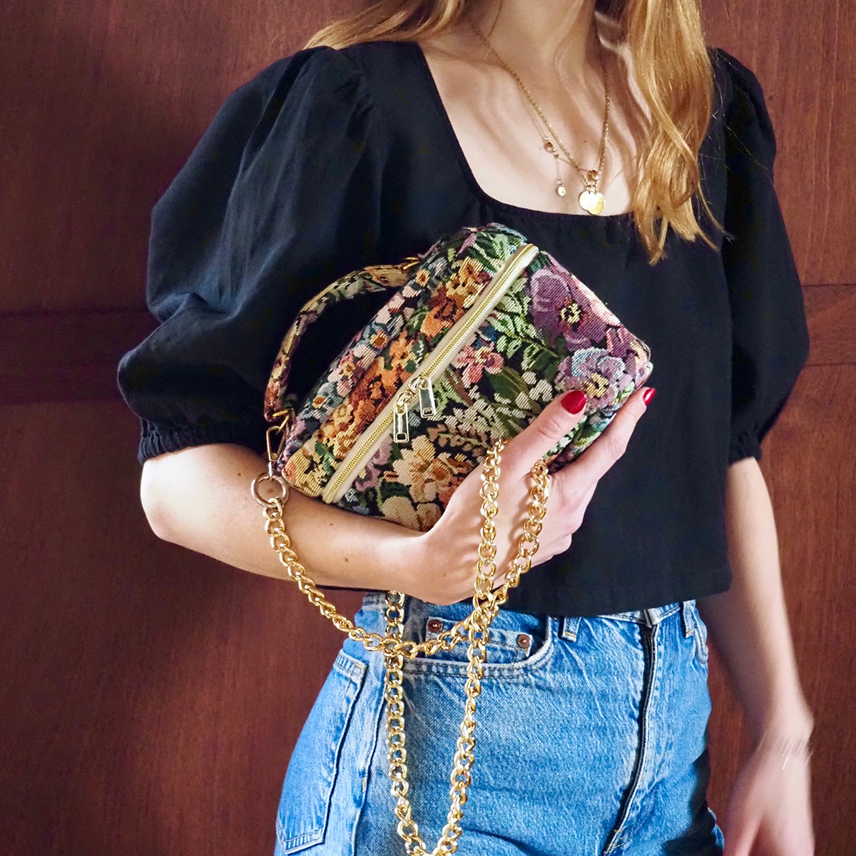 ikat-e-kits-bristol-petit-sac-jacquard-jardin-secret-pochette image 1