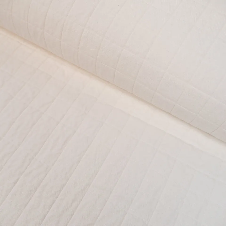 ikat-e-tissus-matelass-grands-carreaux-cru-coton image 1