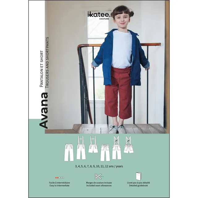 ikat-e-avana-pantalon-enfant-patron-papier-short-3-12-ans image 1