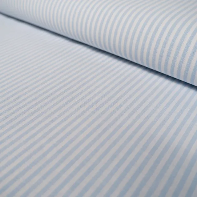 ikat-e-tissus-popeline-tissu-rayures-bleu-blanc image 1