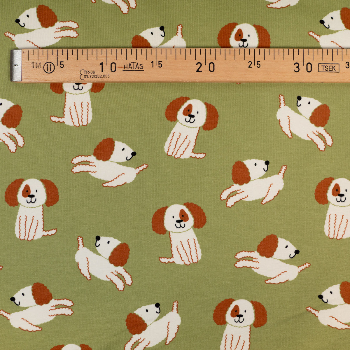 ikat-e-tissus-chiens-joueurs-tissu-sweat-vert-animaux image 4