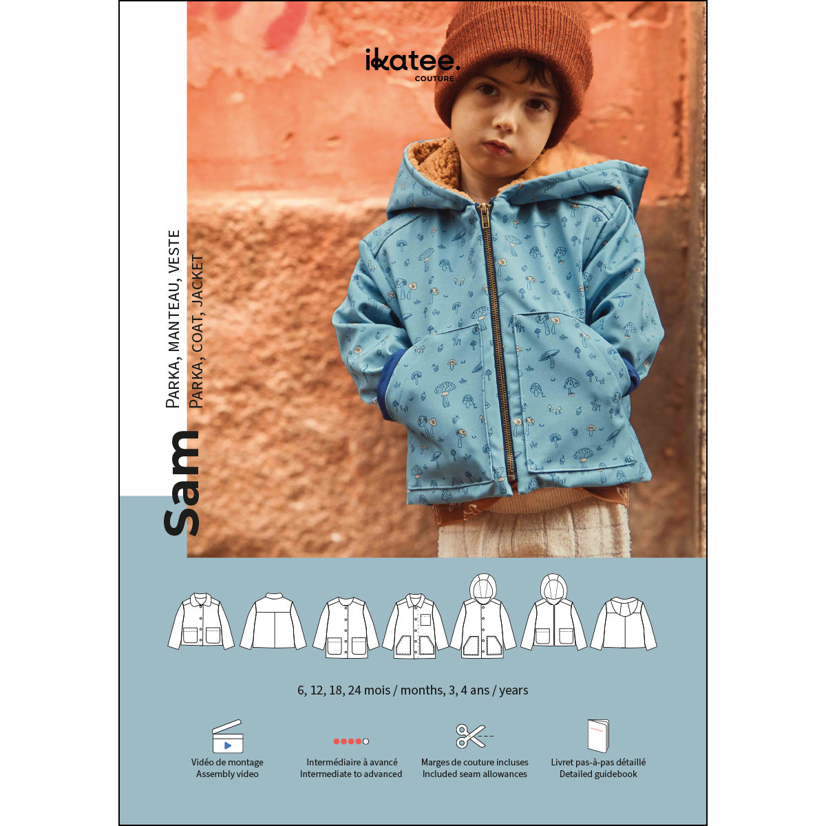 ikat-e-sam-patron-parka-b-b-papier-6-mois-4-ans-zip image 1