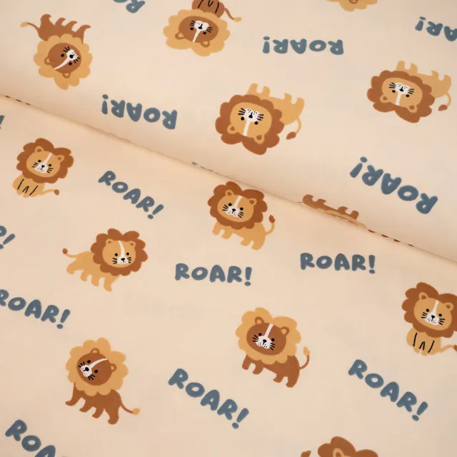 ikat-e-lions-roar-tissu-jersey-cru-lion-extensible image 1