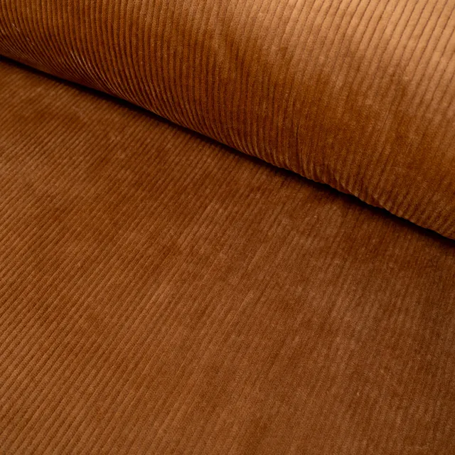ikat-e-velours-medium-rib-6w-tissu-marron-au-m-tre image 1