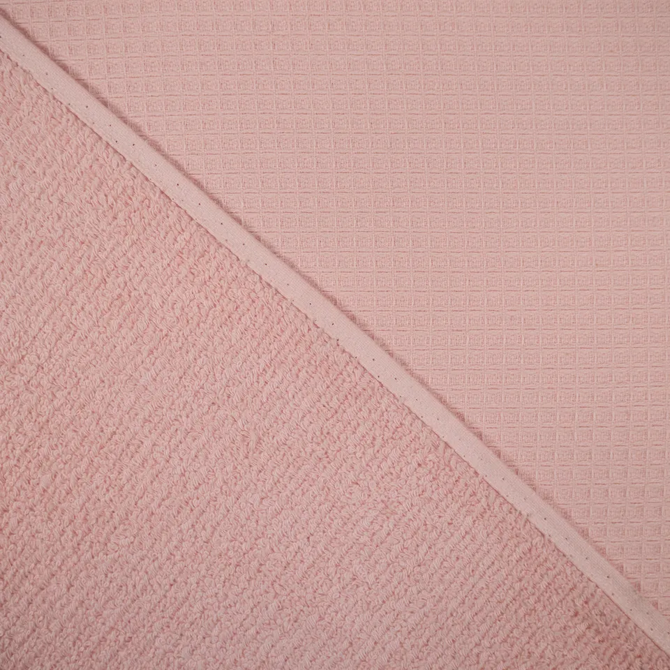 ikat-e-tissus-nid-d-abeille-rose-poudr-coupon-ponge image 1