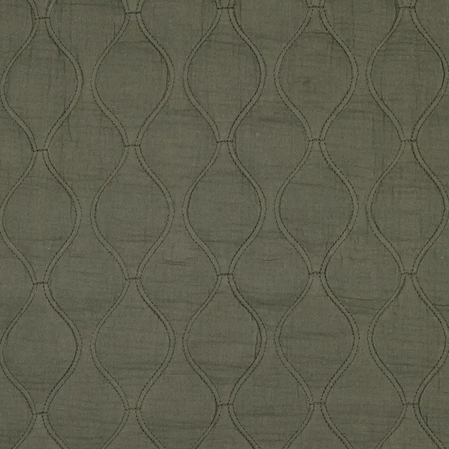 ikat-e-tissus-double-gaze-matelass-e-vert-olive image 1
