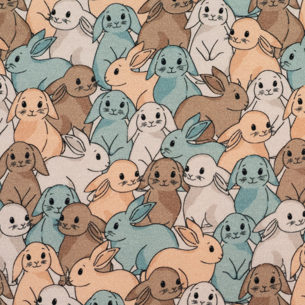 ikat-e-tissus-french-terry-bio-crazy-bunnies-tissu-sweat image 1