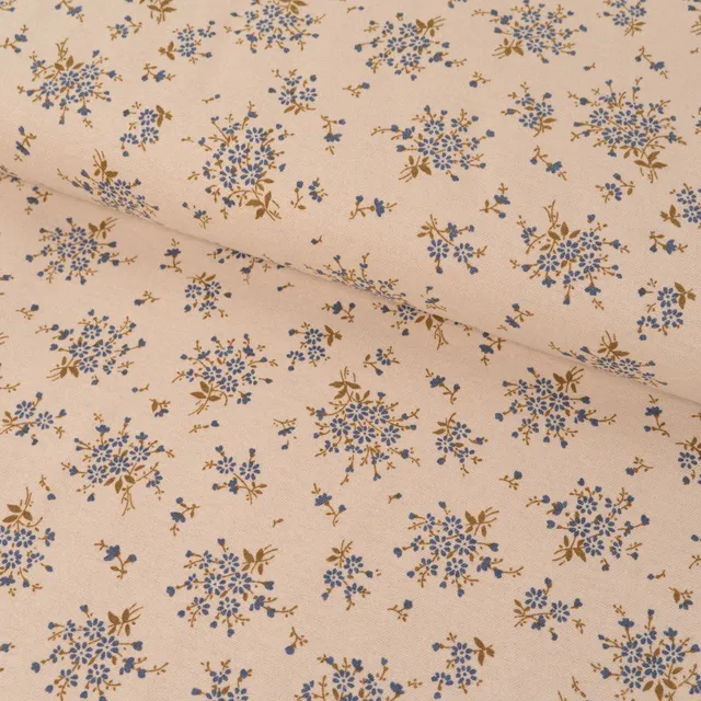 ikat-e-tissus-bouquets-de-gard-nias-tissu-flanelle-beige image 1