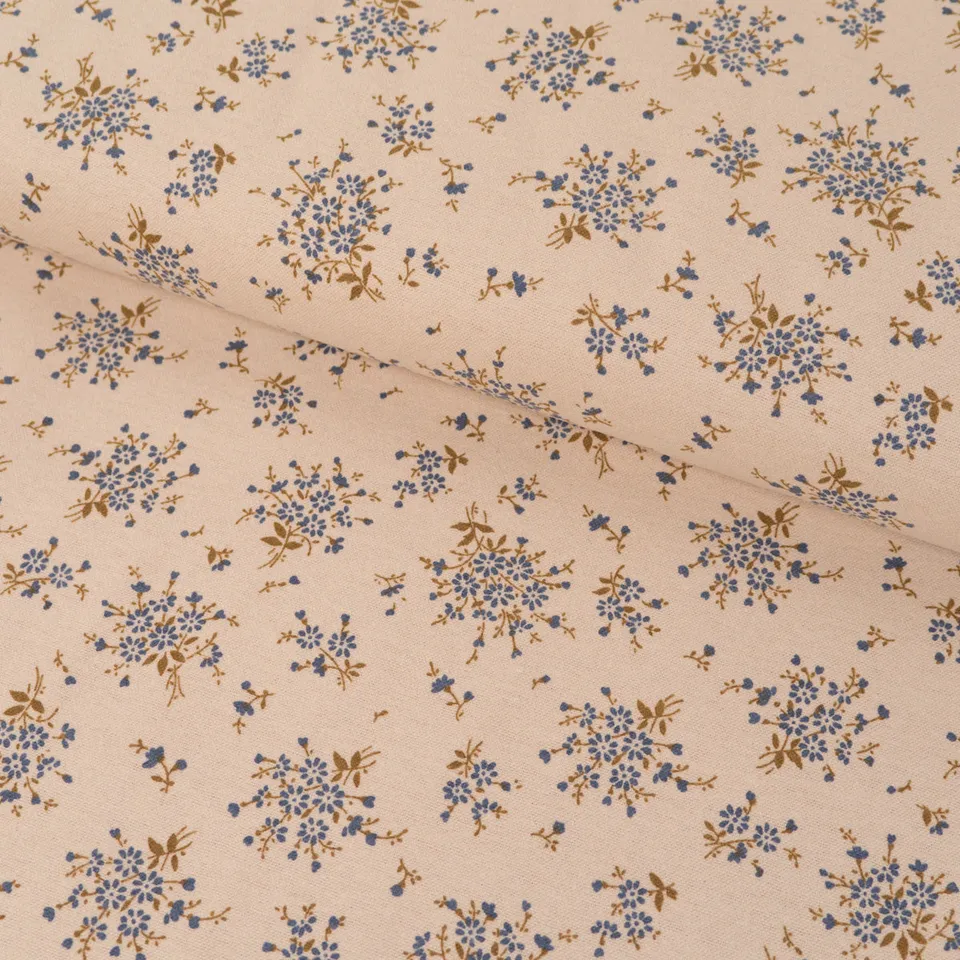 ikat-e-tissus-bouquets-de-gard-nias-tissu-flanelle-beige image 1