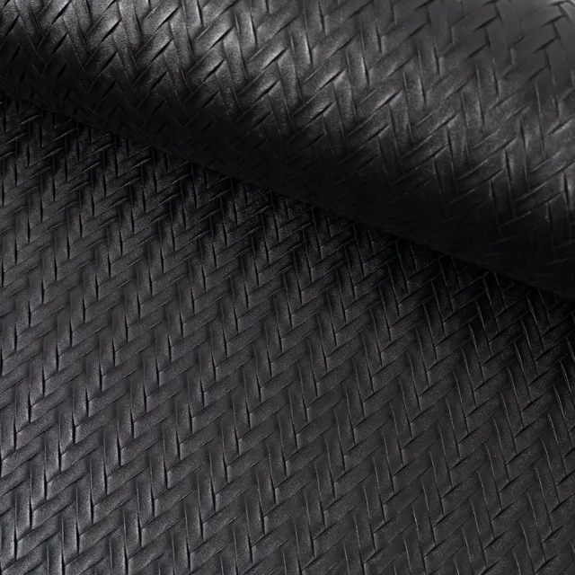 ikat-e-tissus-simili-cuir-chevron-tissu-noir image 1