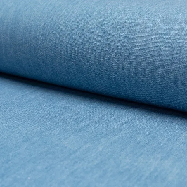 ikat-e-chambray-coupon-tissu-chemise-jean-clair-20cm-120g image 1