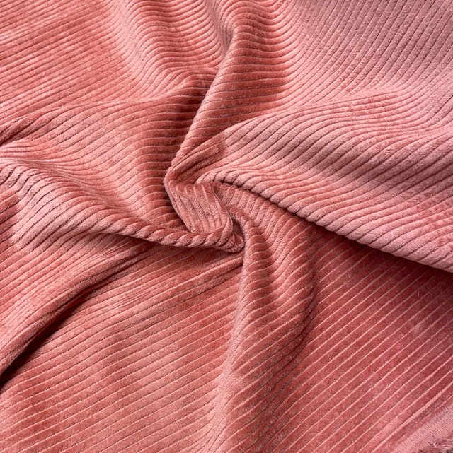 ikat-e-tissus-velours-grosses-c-tes-4w-vieux-rose image 1