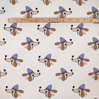 ikat-e-tissus-french-terry-doggy-love-tissu-cru-bio image 6