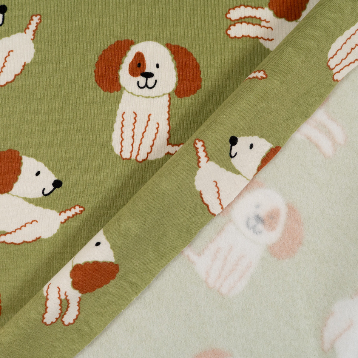 ikat-e-tissus-chiens-joueurs-tissu-sweat-vert-animaux image 5