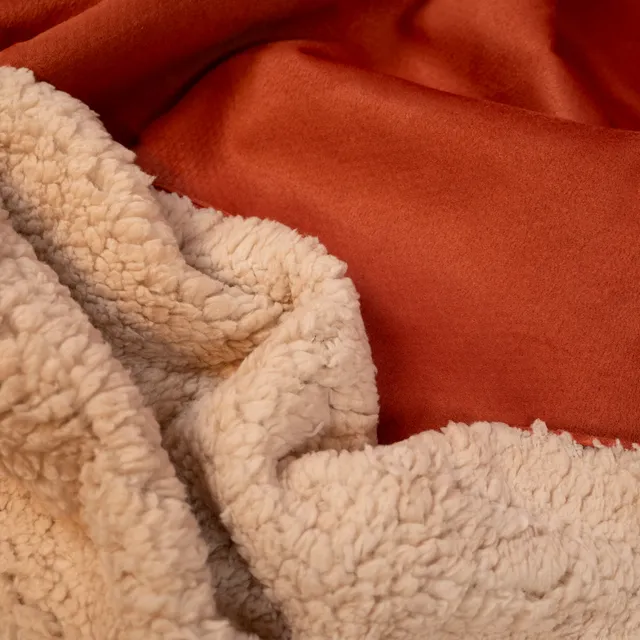 ikat-e-tissus-su-dine-doubl-e-sherpa-terracotta-uni image 1