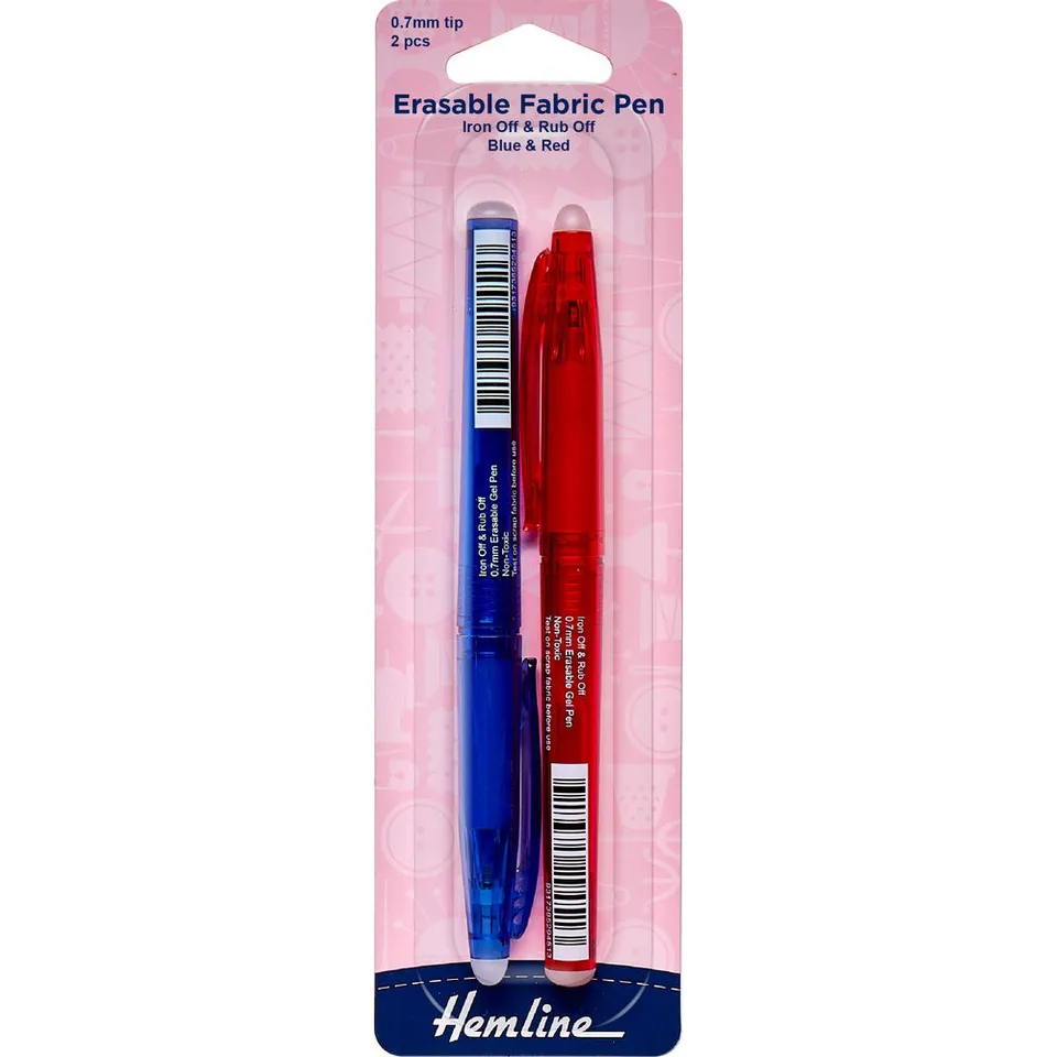 ikat-e-mercerie-lot-2-stylos-textiles-effa-ables-rouge-et-bleu image 1