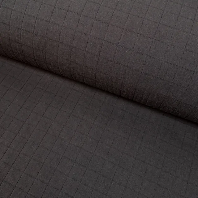 ikat-e-tissus-matelass-grands-carreaux-anthracite image 1