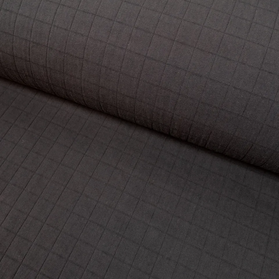 ikat-e-tissus-matelass-grands-carreaux-anthracite image 1