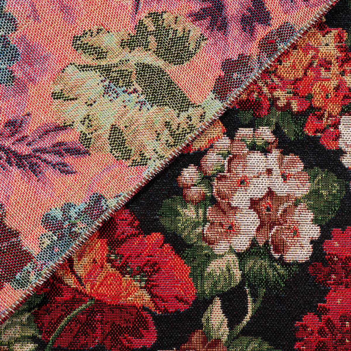 ikatee-tapisserie-florale-tissu-jacquard-noir-fleurs image 3