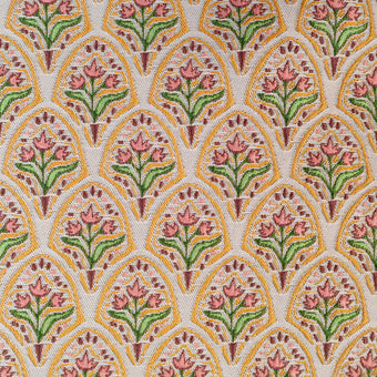 ikat-e-tissus-jacquard-fleurs-d-or-rose image 2
