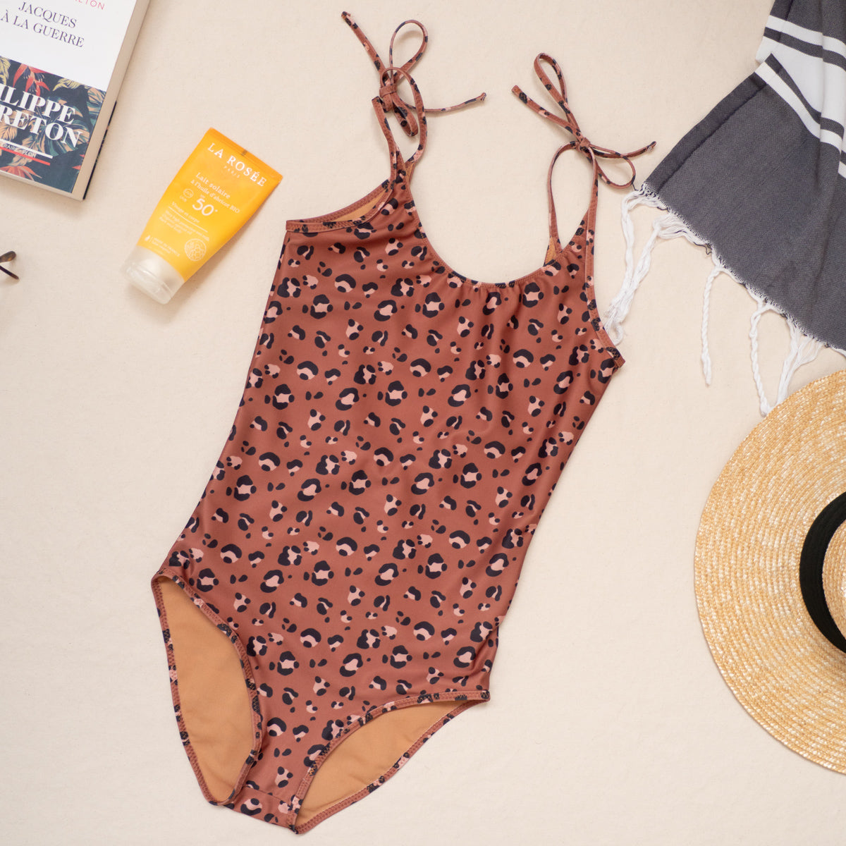 ikatee-tissus-graou-lycra-maillot-chocolat image 1