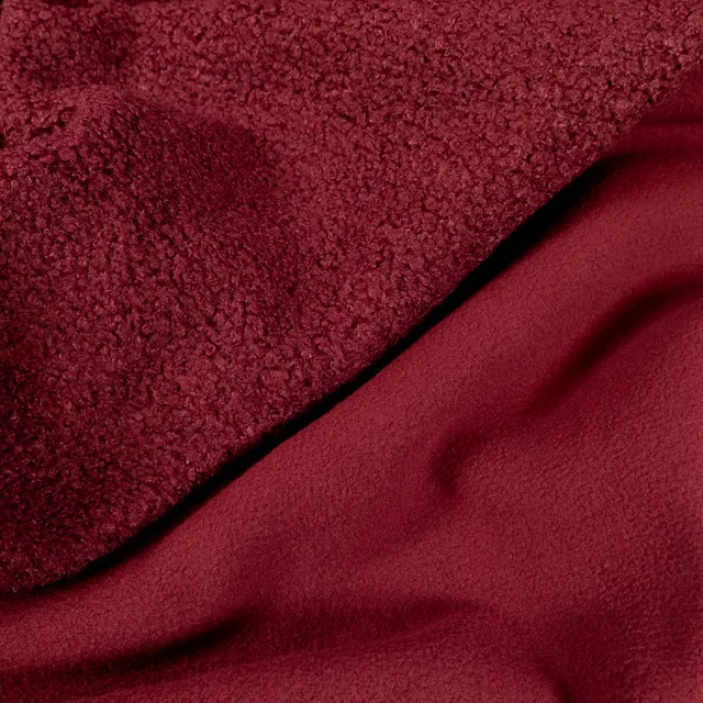 ikat-e-bordeaux-tissu-teddy-polaire-sherpa-chaud image 1
