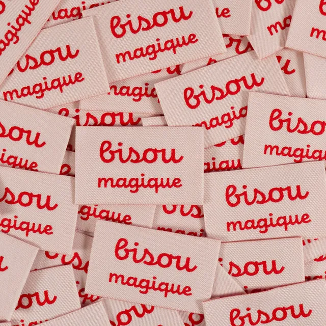 ikatee-bisou-magique-tiquettes-tiss-es-beige-x5 image 1