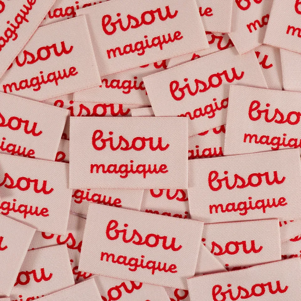 ikatee-bisou-magique-tiquettes-tiss-es-beige-x5 image 1