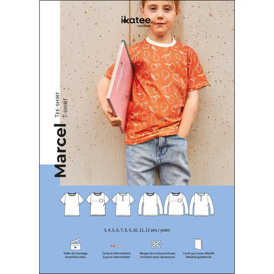 ikat-e-marcel-patron-tee-shirt-enfant-papier-3-12-ans-col-tunisien-2 image 1