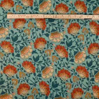 ikat-e-m-diterran-e-tissu-viscose-floral-bleu-lagon image 7