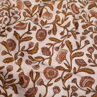 ikat-e-pompon-popeline-coton-cru-floral-au-m-tre image 2