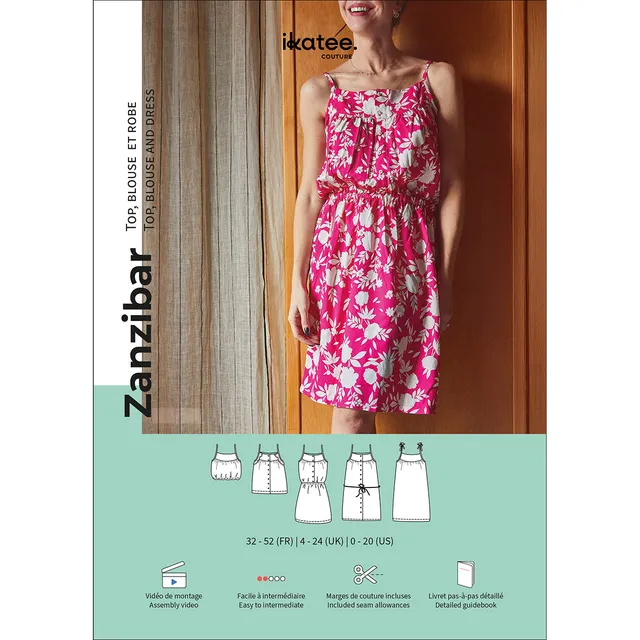 ikat-e-zanzibar-patron-robe-top-femme-pochette-bretelles image 1