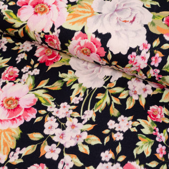ikat-e-riviera-tissu-jersey-viscose-noir-fleuri image 2