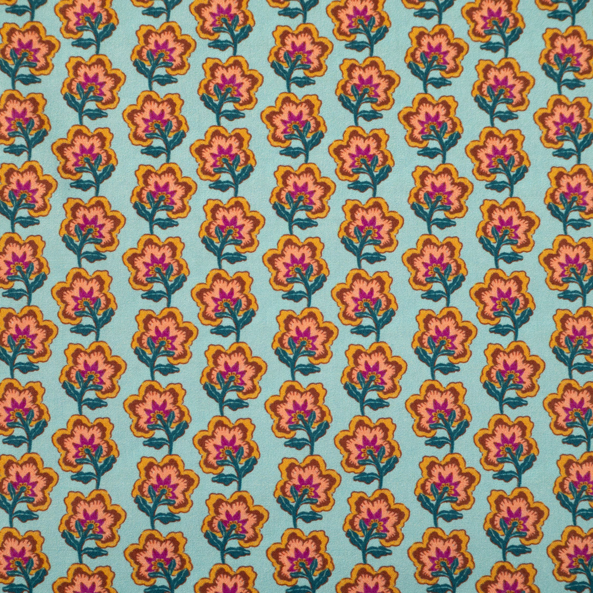 ikat-e-tissus-popeline-pondichery-bleu-turquoise image 1