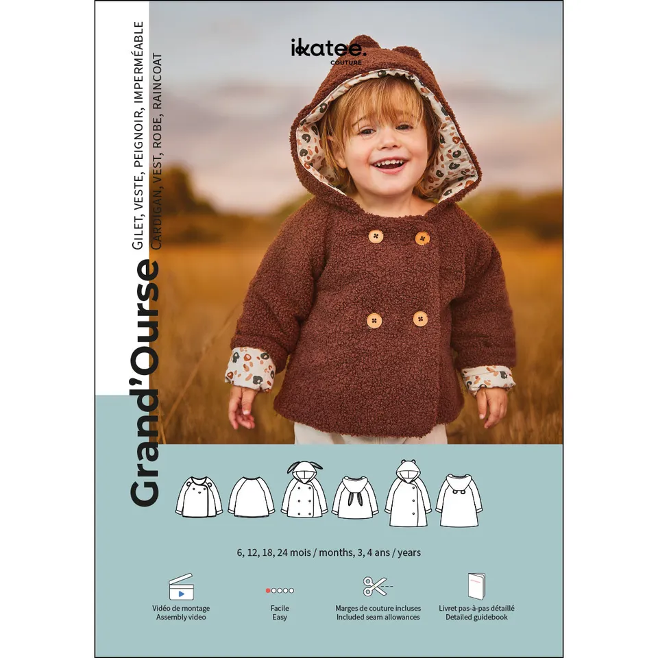 ikat-e-grand-ourse-gilet-b-b-pochette-6-mois-4-ans-capuche-2 image 1