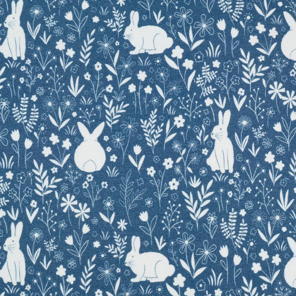 ikat-e-basile-tissu-french-terry-bio-jean-animaux image 1