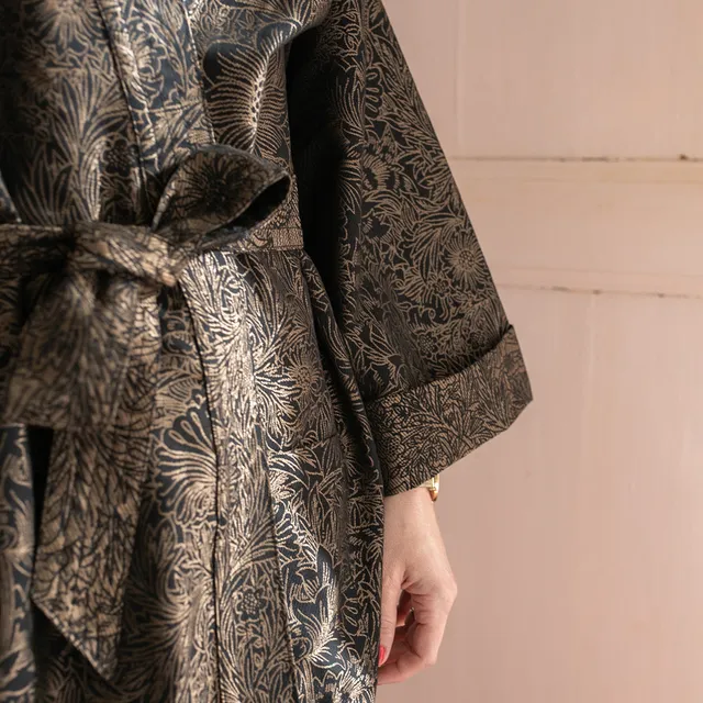 ikat-e-gatsby-tissu-jacquard-noir-bronze-r-versible image 1