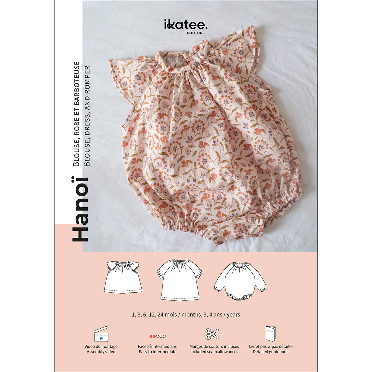 ikat-e-patrons-b-b-hano-patron-blouse-robe-barboteuse-pochette image 1