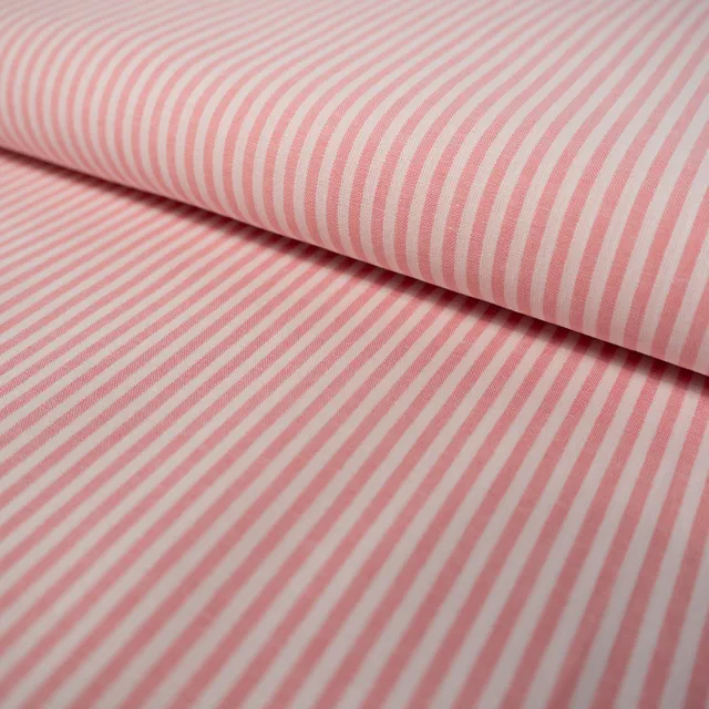 ikat-e-tissu-popeline-rayures-rose-blanc-au-m-tre image 1