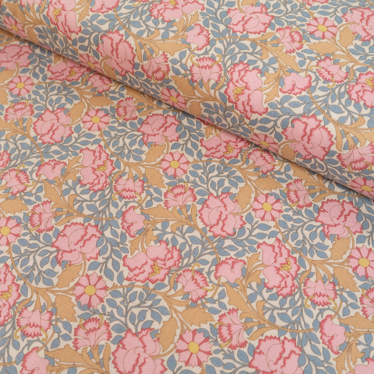 ikat-e-chant-d-oiseaux-popeline-coton-bleu-tilda image 1