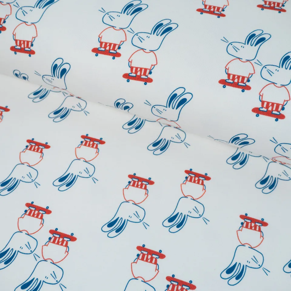 ikat-e-tissus-sweat-french-terry-rabbit-ride-cru image 1