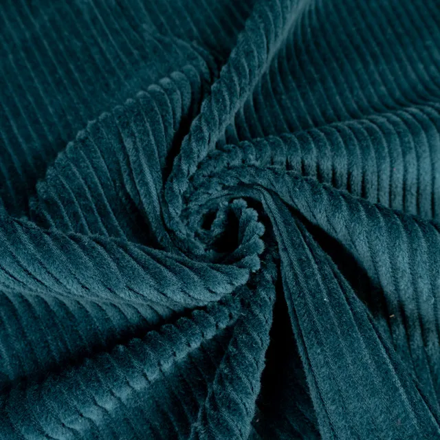 ikat-e-velours-grosses-c-tes-4w-vert-p-trol-au-m-tre image 1