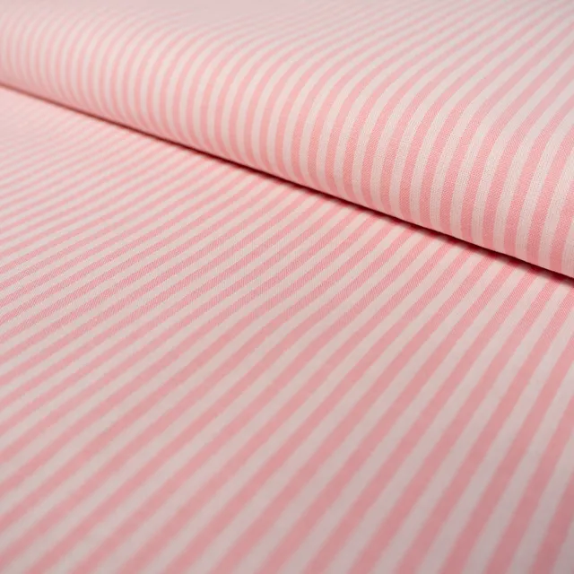 ikat-e-tissus-popeline-ray-e-rose-bonbon-blanc-au-m-tre image 1