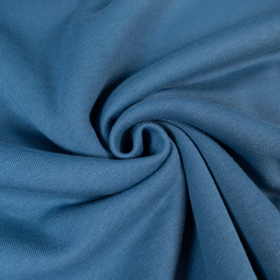 ikat-e-tissus-sweat-pais-bleu-coton-uni image 1
